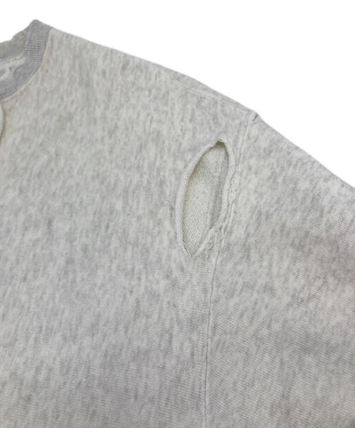 ANCELLM（アンセルム）ANCELLM (アンセルム) CRASH CREWNECK SWEAT SHIRT  クラッシュ加工スウェット グレー サイズ:2の古着・服飾アイテム