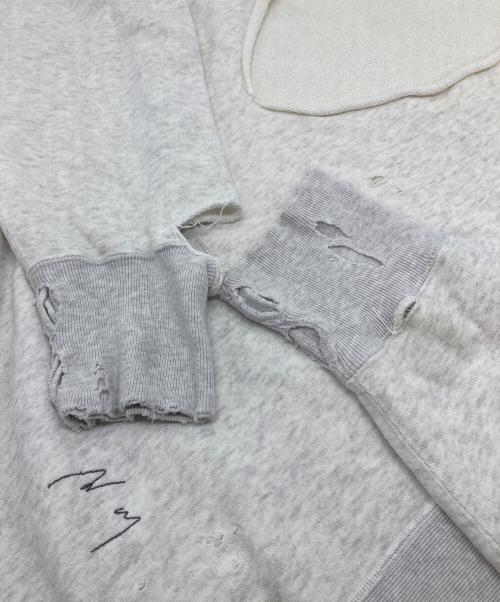 ANCELLM（アンセルム）ANCELLM (アンセルム) CRASH CREWNECK SWEAT SHIRT  クラッシュ加工スウェット グレー サイズ:2の古着・服飾アイテム