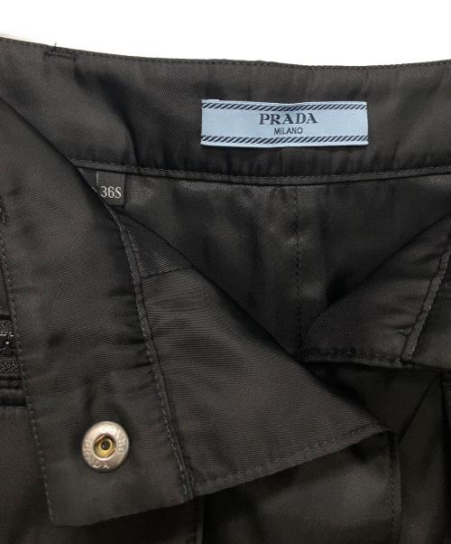 PRADA（プラダ）PRADA (プラダ) ナイロンギャバジンスカート ブラック サイズ:36の古着・服飾アイテム