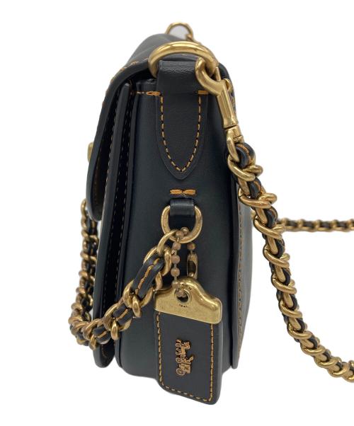 COACH（コーチ）COACH (コーチ) Turnlock Saddle Bag ショルダーバッグ　レザーバッグ ブラック サイズ:実寸参照の古着・服飾アイテム