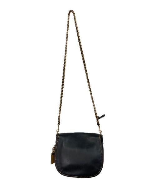 COACH（コーチ）COACH (コーチ) Turnlock Saddle Bag ショルダーバッグ　レザーバッグ ブラック サイズ:実寸参照の古着・服飾アイテム