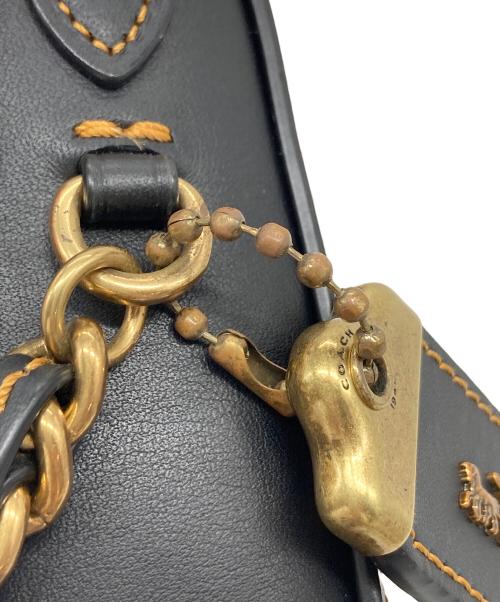 COACH（コーチ）COACH (コーチ) Turnlock Saddle Bag ショルダーバッグ　レザーバッグ ブラック サイズ:実寸参照の古着・服飾アイテム