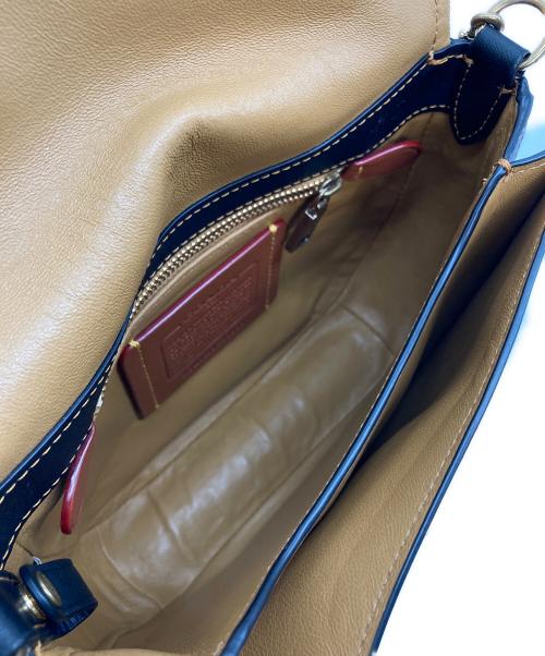 COACH（コーチ）COACH (コーチ) Turnlock Saddle Bag ショルダーバッグ　レザーバッグ ブラック サイズ:実寸参照の古着・服飾アイテム