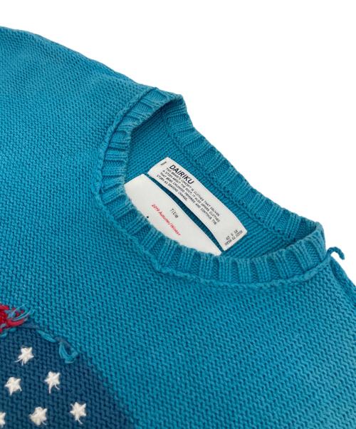 DAIRIKU（ダイリク）DAIRIKU (ダイリク) American Dream Inside-out Knit コットンニット　Episode4 19AW K-2 ブルー サイズ:FREEの古着・服飾アイテム