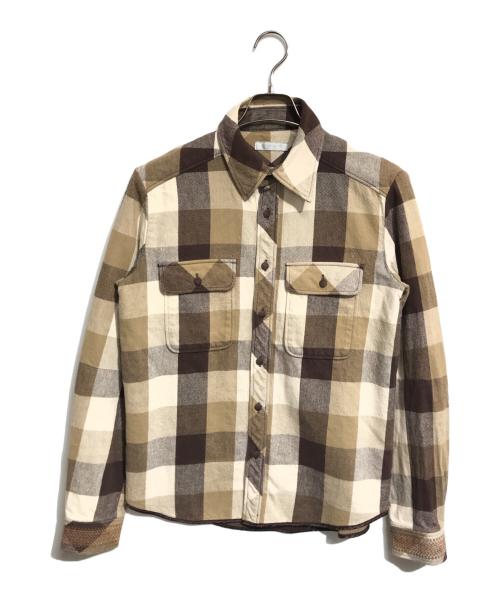NUMBER (N)INE（ナンバーナイン）NUMBER (N)INE (ナンバーナイン) バッファローチェックシャツ ブラウン サイズ:2の古着・服飾アイテム