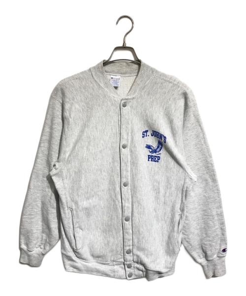 Champion REVERSE WEAVE（チャンピオン リバース ウィーブ）Champion REVERSE WEAVE (チャンピオン リバース ウィーブ) リバースウィーブスナップカーディガン ライトグレー サイズ:LARGEの古着・服飾アイテム
