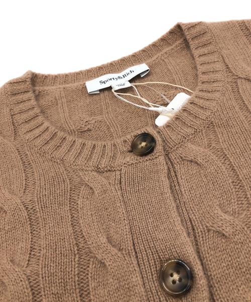 Sporty & Rich（スポーティーアンドリッチ）Sporty & Rich (スポーティーアンドリッチ) Cableknit Cashmere Cardigan ベージュ サイズ:S 未使用品の古着・服飾アイテム