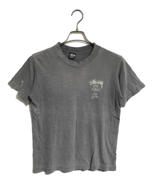 stussy（ステューシー）stussy (ステューシー) 80'S one world one love Tee グレー サイズ:Sの古着・服飾アイテム