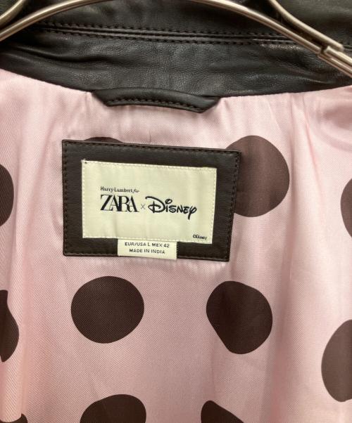ZARA（ザラ）ZARA (ザラ) Disney (ディズニー) Harry lambert (ハリー・ランバート) レザージャケット ブラウン サイズ:SIZE Lの古着・服飾アイテム