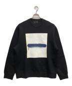 DIESEL Black Goldディーゼル ブラック ゴールド）の古着「スクエアスプレープリントスウェット」｜ブラック