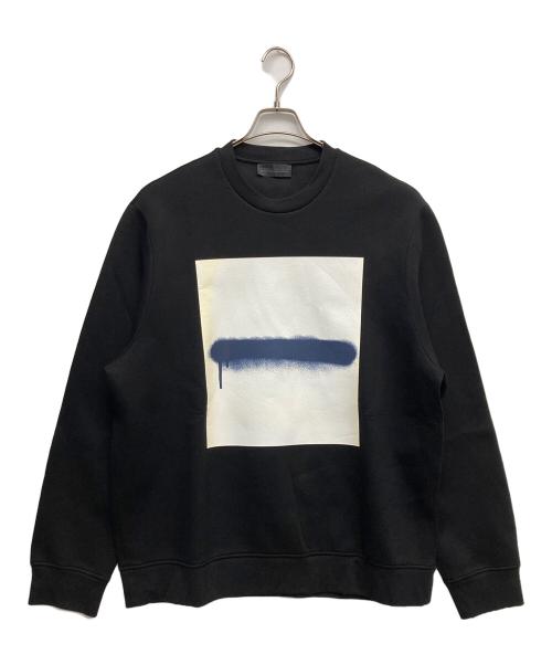 DIESEL Black Gold（ディーゼル ブラック ゴールド）DIESEL BLACK GOLD (ディーゼル ブラック ゴールド) スクエアスプレープリントスウェット ブラック サイズ:XLの古着・服飾アイテム