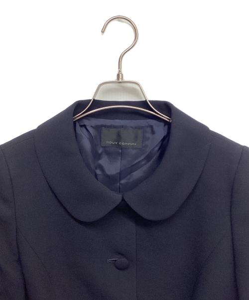 NOUV CONFINI（ヌーヴコンフィニ）nouv confini (ヌーヴコンフィニ) ペプラムジャケット ネイビー サイズ:9の古着・服飾アイテム