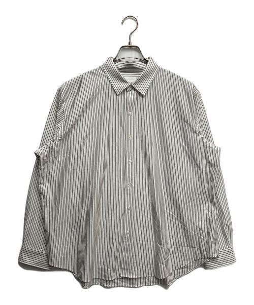 KANEMASA PHIL.（カネマサフィル）KANEMASA PHIL. (カネマサフィル) 46G Stripe Atmosphere Shirt ホワイト サイズ:Sの古着・服飾アイテム