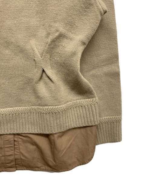 MUVEIL（ミュベール）MUVEIL (ミュベール) ドッキングシャツニットプルオーバー ブラウン サイズ:38の古着・服飾アイテム