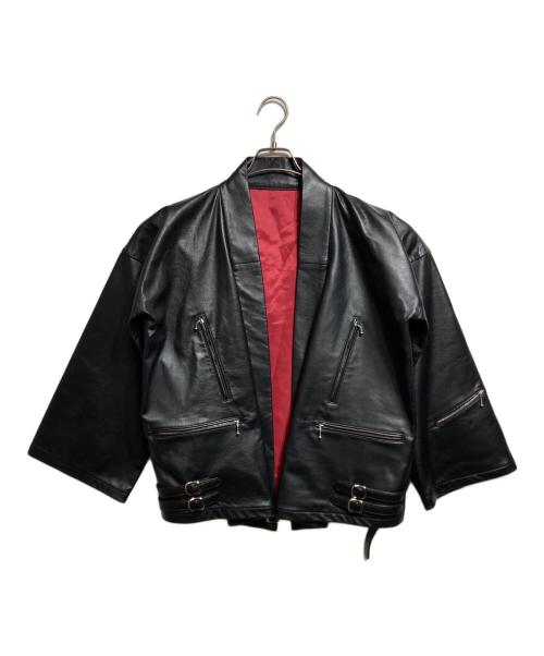TROVE（トローヴ）TROVE (トローヴ) LEATHER RIDERS JACKET TYPE-HANTEN/半纏型ライダースジャケット ブラック サイズ:2の古着・服飾アイテム