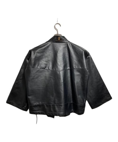 TROVE（トローヴ）TROVE (トローヴ) LEATHER RIDERS JACKET TYPE-HANTEN/半纏型ライダースジャケット ブラック サイズ:2の古着・服飾アイテム