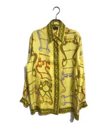 GUCCI（グッチ）の古着「チェーン柄 シルクシャツ」｜イエロー