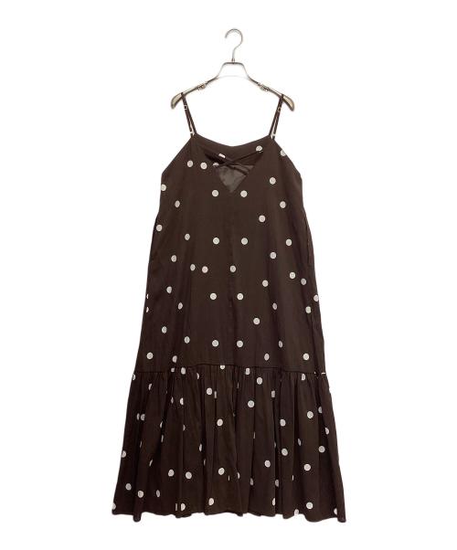 ARPEGE STORY（アルページュストーリー）Arpege story (アルページュストーリー) ドットキャミワンピース ブラウン サイズ:2の古着・服飾アイテム