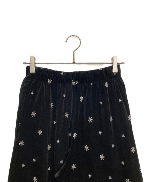 BALLSEY（ボールジィ）BALLSEY (ボールジィ) メッシュベロアエンブロイダリー サイドドロストパンツ ブラック サイズ:34の古着・服飾アイテム
