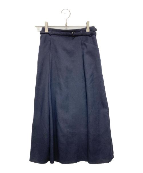 ANAYI（アナイ）ANAYI (アナイ) ドライオックスベルト付きタックスカート ネイビー サイズ:SIZE 34の古着・服飾アイテム