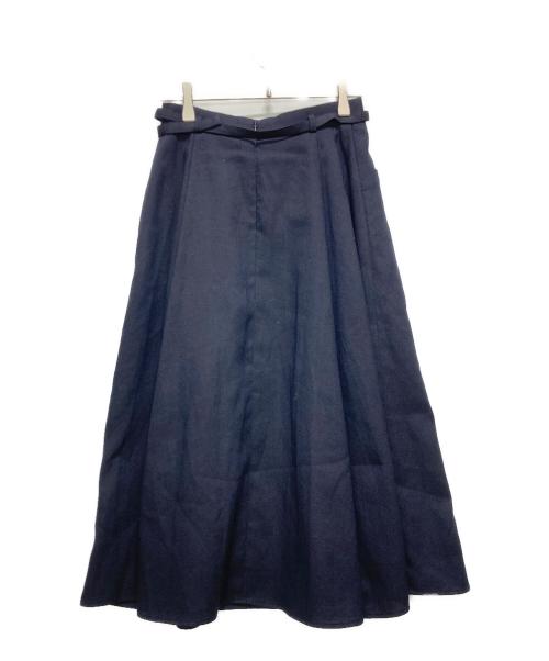 ANAYI（アナイ）ANAYI (アナイ) ドライオックスベルト付きタックスカート ネイビー サイズ:SIZE 34の古着・服飾アイテム