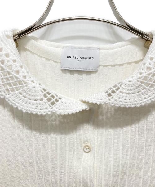 UNITED ARROWS（ユナイテッドアローズ）UNITED ARROWS (ユナイテッドアローズ) セーラー エンブロイダリー リブニット ホワイト サイズ:FREEの古着・服飾アイテム