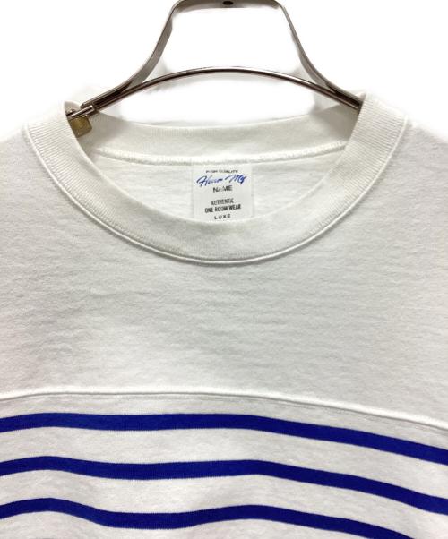 HEAR MY NAME（ヒアマイネーム）HEAR MY NAME (ヒアマイネーム) journal standard luxe (ジャーナルスタンダード ラックス) 25TH BORDER WIDE SHORT ホワイト×ブルー サイズ:SIZE Fの古着・服飾アイテム