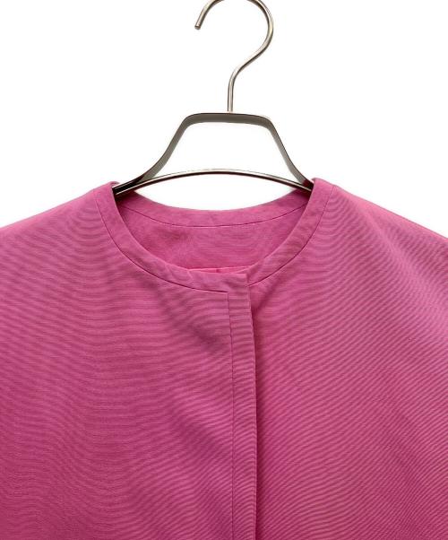 DRAWER（ドゥロワー）DRAWER (ドゥロワー) コットンシルクノーカラージャケット ピンク サイズ:36の古着・服飾アイテム