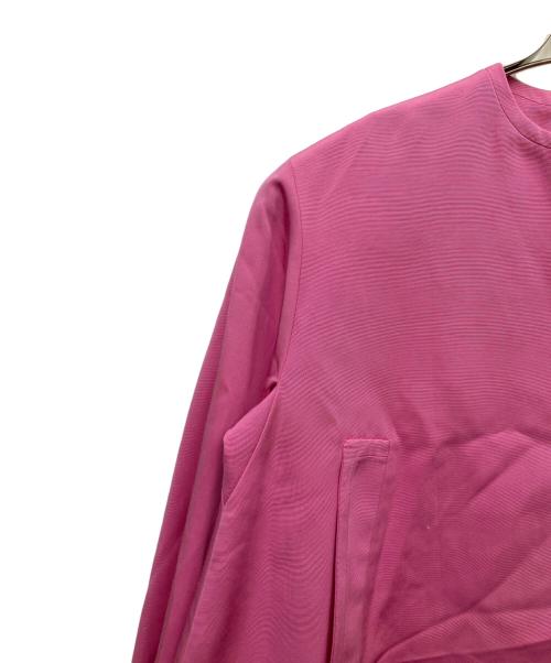DRAWER（ドゥロワー）DRAWER (ドゥロワー) コットンシルクノーカラージャケット ピンク サイズ:36の古着・服飾アイテム