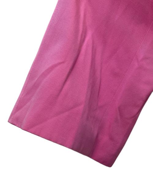 DRAWER（ドゥロワー）DRAWER (ドゥロワー) コットンシルクノーカラージャケット ピンク サイズ:36の古着・服飾アイテム