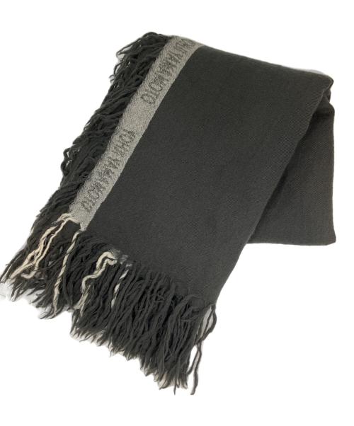 Yohji Yamamoto pour homme（ヨウジヤマモト プールオム）Yohji Yamamoto pour homme (ヨウジヤマモト プールオム) 大判ストール グレー×ホワイトの古着・服飾アイテム