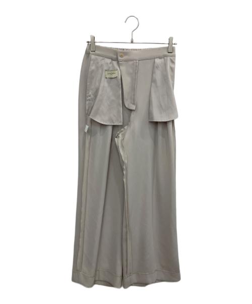 UNITED ARROWS（ユナイテッドアローズ）UNITED ARROWS (ユナイテッドアローズ) ポリエステル 2タック ワイドパンツ アイボリー サイズ:SIZE 38の古着・服飾アイテム