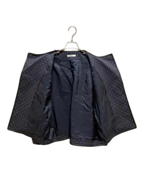 SHE TOKYO（シートーキョー）SHE Tokyo (シートーキョー) ノーカラージャケット ネイビー サイズ:SIZE Freeの古着・服飾アイテム