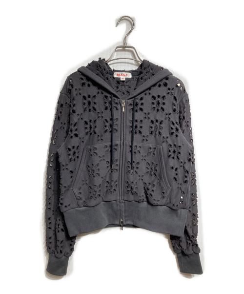 masu（エムエーエスユー）masu (エムエーエスユー) FLOWER HOLE ZIP-UP SWEAT PARKA ブラック サイズ:46の古着・服飾アイテム
