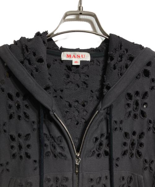 masu（エムエーエスユー）masu (エムエーエスユー) FLOWER HOLE ZIP-UP SWEAT PARKA ブラック サイズ:46の古着・服飾アイテム