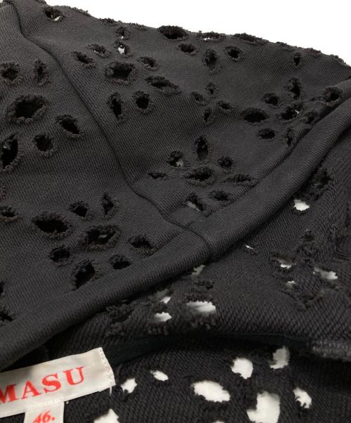masu（エムエーエスユー）masu (エムエーエスユー) FLOWER HOLE ZIP-UP SWEAT PARKA ブラック サイズ:46の古着・服飾アイテム