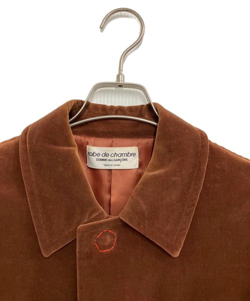 ROBE DE CHAMBRE COMME DES GARCONS（ローブドシャンブル コムデギャルソン）ROBE DE CHAMBRE COMME DES GARCONS (ローブドシャンブル コムデギャルソン) ベロアコート ブラウン サイズ:Freeの古着・服飾アイテム