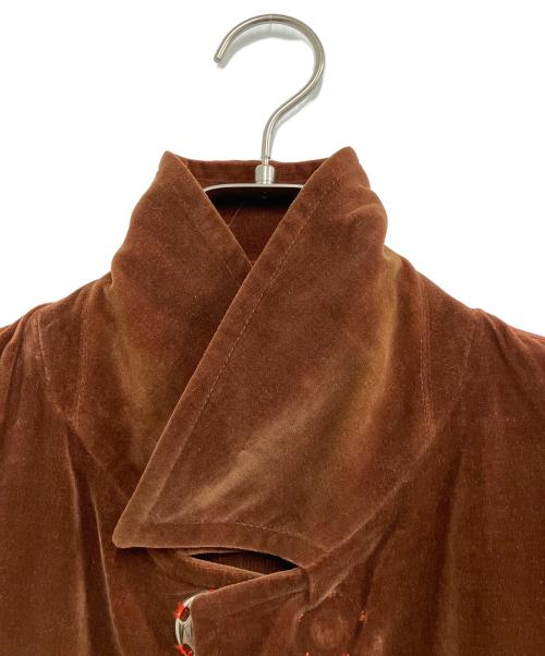 ROBE DE CHAMBRE COMME DES GARCONS（ローブドシャンブル コムデギャルソン）ROBE DE CHAMBRE COMME DES GARCONS (ローブドシャンブル コムデギャルソン) ベロアコート ブラウン サイズ:Freeの古着・服飾アイテム
