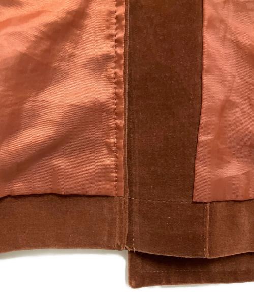 ROBE DE CHAMBRE COMME DES GARCONS（ローブドシャンブル コムデギャルソン）ROBE DE CHAMBRE COMME DES GARCONS (ローブドシャンブル コムデギャルソン) ベロアコート ブラウン サイズ:Freeの古着・服飾アイテム