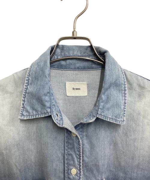 RETROVE（リトローヴ）RETROVE (リトローヴ) L'appartement (アパルトモン) LIGHT BLUE DENIM SHIRT インディゴ サイズ:Freeの古着・服飾アイテム