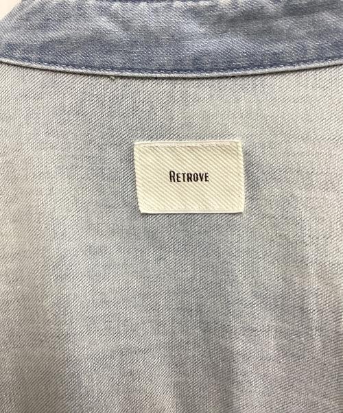 RETROVE（リトローヴ）RETROVE (リトローヴ) L'appartement (アパルトモン) LIGHT BLUE DENIM SHIRT インディゴ サイズ:Freeの古着・服飾アイテム