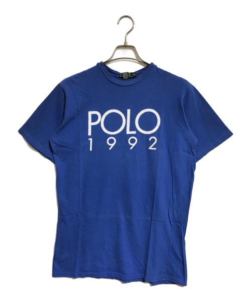 POLO RALPH LAUREN（ポロ・ラルフローレン）POLO RALPH LAUREN (ポロ・ラルフローレン) 1992 ロゴTシャツ ブルー サイズ:XLの古着・服飾アイテム