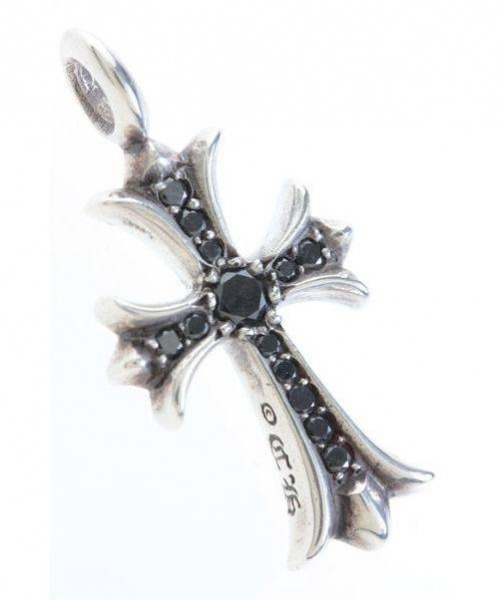 CHROME HEARTS（クロムハーツ）CHROME HEARTS (クロムハーツ) ペンダントトップ シルバー サイズ:- タイニークロスパヴェブラックダイヤの古着・服飾アイテム
