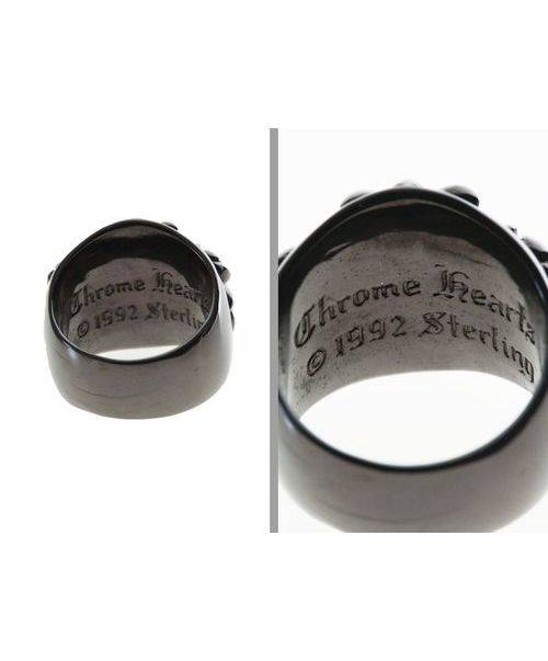 CHROME HEARTS（クロムハーツ）CHROME HEARTS(クロムハーツ) キーパーリング ブラックロジウム ブラック サイズ18.5号 1ダイヤの古着・服飾アイテム