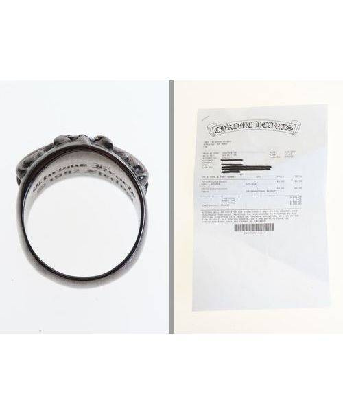 CHROME HEARTS（クロムハーツ）CHROME HEARTS（クロムハーツ） キーパーリングブラックロジウムパヴェダイヤ ブラック サイズ21号の古着・服飾アイテム
