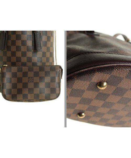 LOUIS VUITTON（ルイ ヴィトン）LOUIS VUITTON (ルイヴィトン) ダミエ マレ/ポーチ付ショルダートートバッグ エベヌ(ブラウン) サイズ:-の古着・服飾アイテム