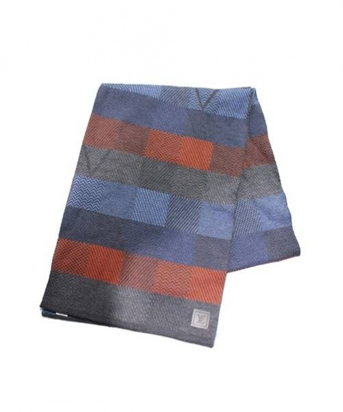 LOUIS VUITTON（ルイ ヴィトン）LOUIS VUITTON (ルイヴィトン) ウールマフラー ブルー×レッド サイズ:-の古着・服飾アイテム