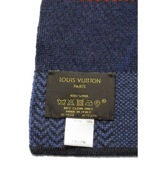 LOUIS VUITTON（ルイ ヴィトン）LOUIS VUITTON (ルイヴィトン) ウールマフラー ブルー×レッド サイズ:-の古着・服飾アイテム