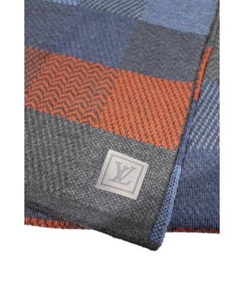LOUIS VUITTON（ルイ ヴィトン）LOUIS VUITTON (ルイヴィトン) ウールマフラー ブルー×レッド サイズ:-の古着・服飾アイテム