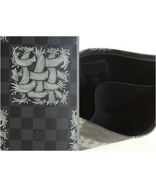 LOUIS VUITTON（ルイ ヴィトン）LOUIS VUITTON (ルイヴィトン) ポシェット・ヴォワヤージュ/クラッチバッグ グレー サイズ:- ダミエ・グラフィット N61234 DU2175の古着・服飾アイテム